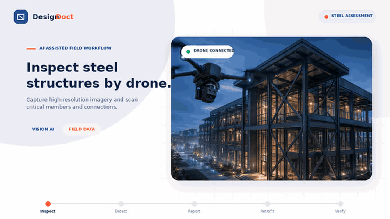 DesignDoct steel condition assessment walkthrough